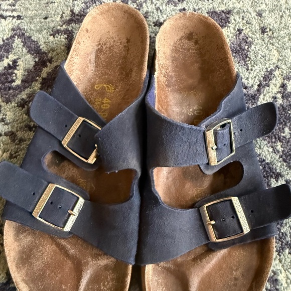 Women’s Size 40 Birkenstock Blue Arizona Sandal Summer Beach Casual Outdoors - Picture 3 of 8
